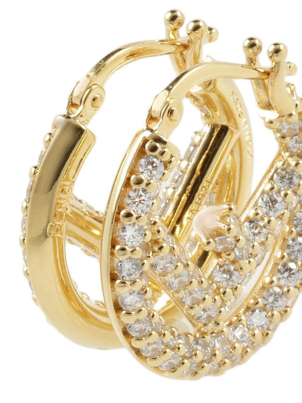 Elegant Gold and cubic Z petite  initial letter Hoop Earrings
